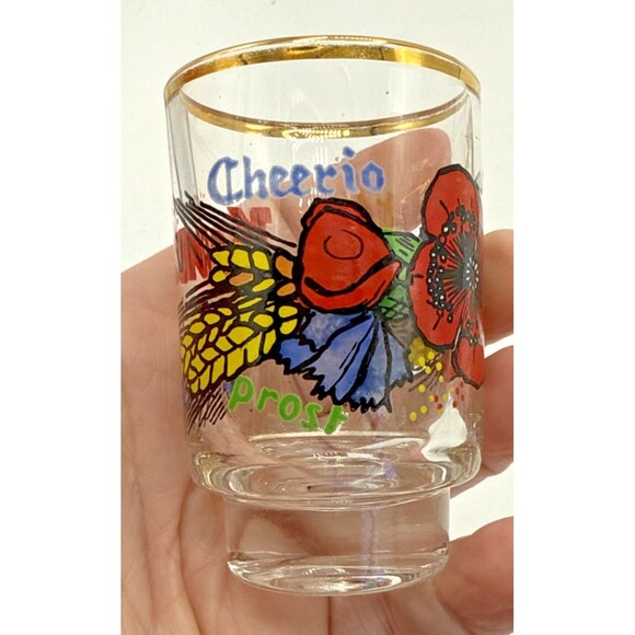 Vintage Ruhrglas Schnapsglaser Kasino Mit Dekor Schnapps Glasses Gold Rim 6 - Picture 8 of 16